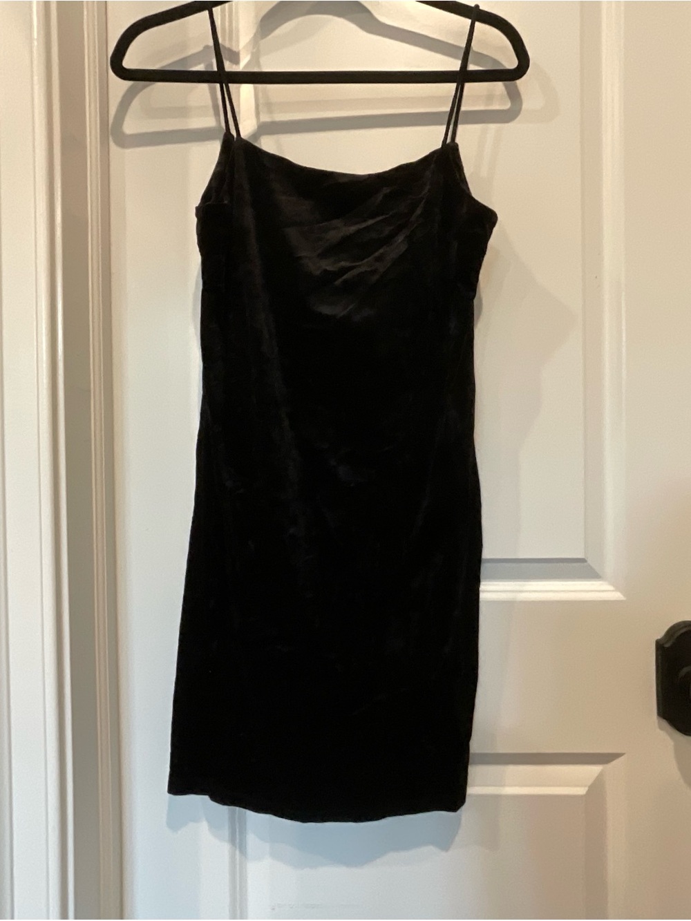 Elodie Black Velvet Strappy Back Mini Dress